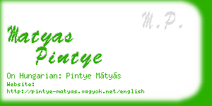 matyas pintye business card